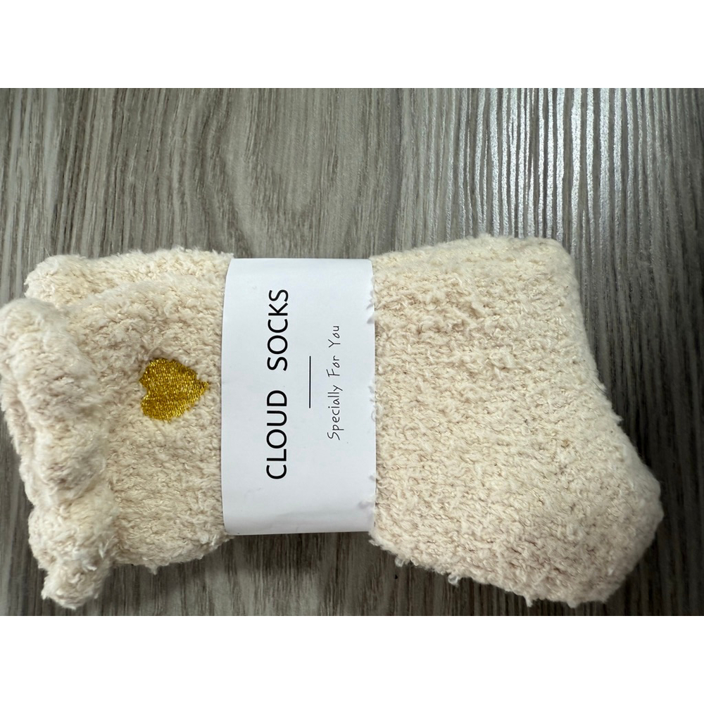 Women's Unbranded Cloud Socks One Size Beige Gold